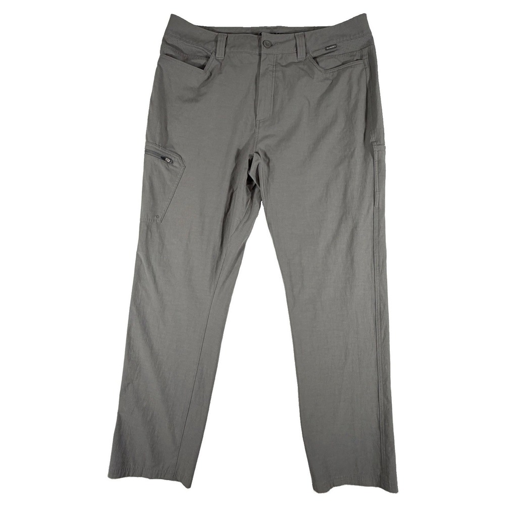 Simms Pants Men's 38 Gray Mataura Cargo River‎ Water Resistant Fishing Gorpcore